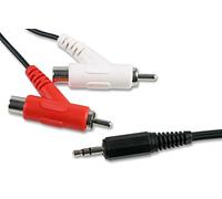 Pro Signal - 3.5mm Stereo Jack Plug to 2x Stackable Phono (RCA) Plugs Lead, 1.5m Black