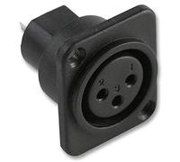 PRO SIGNAL 3-Pole XLR Chassis Socket, Solder Type, 3 Contacts, Durable Audio Connector PSG01265