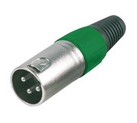 PRO SIGNAL 3-Pole XLR Plug with Green Coloured Strain Relief, Cable Mount, Metal Body - PSG01313