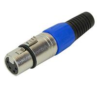 PRO SIGNAL 4-Pole XLR Socket with Blue Coloured Strain Relief, Cable Mount, Metal Body - PSG01331