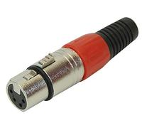 PRO SIGNAL 4-Pole XLR Socket with Red Coloured Strain Relief, Cable Mount, Metal Body - PSG01330
