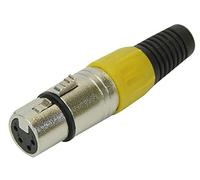 Pro Signal 4-Pole XLR Socket with Yellow Coloured Strain Relief, Cable Mount, Metal Body - PSG01332