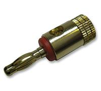 PRO SIGNAL 4mm Banana Plug - Red, Short Body, Screw Clamp - Gold-Plated Connector - PSG02038