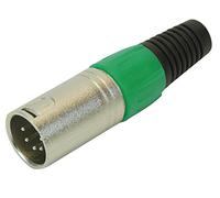 PRO SIGNAL 5-Pole XLR Plug with Green Strain Relief - Cable Mount, Professional Metal Audio Connector - PSG01323