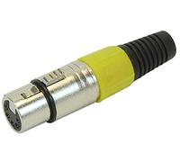 Pro Signal 5-Pole XLR Socket with Yellow Coloured Strain Relief, Cable Mount, Metal Body - PSG01337