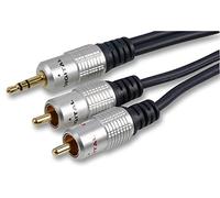 PRO SIGNAL 5m 3.5mm Stereo Jack to 2x Phono (RCA) Audio Cable - Blue Lead with Gold-Plated Contacts & OFC Cables - PSG00809