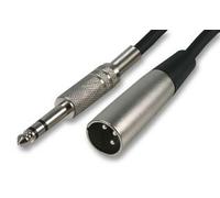 Pro Signal 5m 6.35mm (¼) Stereo Jack to 3-Pin XLR Microphone Lead - Balanced Audio Cable, Pure Copper, Nickel-Plated Connectors, Black (PSG01349)