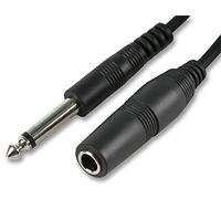 Pro Signal 6.35mm (1/4") Mono Jack Plug to Socket Lead - 6m Black - PSG00043