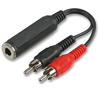 PRO SIGNAL 6.35mm Stereo Jack Socket to 2x RCA Plugs Lead 0.5m | 0.5m audio adaptor lead with 6.35mm stereo jack socket to dual RCA plugs and pure copper conductors.