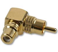 Pro Signal 90° Phono Adaptor - Compact Right Angle RCA Connector - Gold-Plated, All-Metal - PSG03203