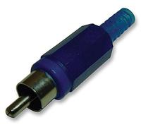 Pro Signal Blue Phono Plug 10 Pack - 2 Contact Audio Connectors, Plastic Body - PSG01530