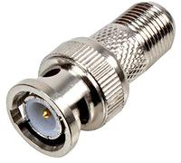 Pro Signal BNC Plug to F Type Socket Adaptor | Nickel-Plated Zinc Alloy Coaxial Connector, 50Ω - PSG08509