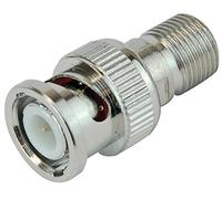 Pro Signal BNC Plug to F Type Socket Adaptor - Nickel Plated Zinc Coaxial Connector - PSG04262