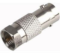 PRO SIGNAL BNC Socket to F Type Plug Adaptor - 75 Ohm Straight Coaxial Connector - Nickel Plated
