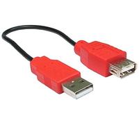 Pro Signal CDL-02POWER USB A Male to Female Power Only Adaptor, 0.2m, Red
