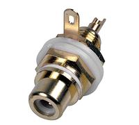 PRO SIGNAL Gold Plated RCA Phono Socket - Chassis Mount, White - PSG08635