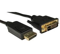 PRO SIGNAL HDHDPORT-001-5M DisplayPort Male to DVI-D Male Lead, 5m Black | 5m DisplayPort to DVI-D cable with passive conversion for connecting DisplayPort sources directly to DVI displays.