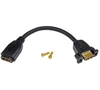 PRO SIGNAL HDMISTUB Panel Mount HDMI A Female to HDMI A Female Lead, 165mm High Speed Black