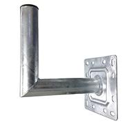 PRO SIGNAL Heavy Duty Satellite Mounting Bracket - 2" x 350mm Galvanised Steel Aerial Bracket with 180mm x 180mm Wall Plate - AE3922