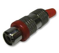 PRO SIGNAL In-Line Phono Socket - Metal, Red - High Quality Audio Connector - PSG01646