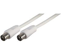 PRO SIGNAL JR9009/1M WHITE-ROHS TV Aerial Lead, Coax Plug to Coax Plug, 1m White