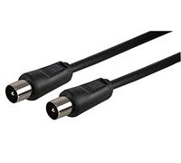 Pro Signal 2m TV Aerial Lead - Coax Plug to Coax Plug, 75Ω, Black, High Quality Fly Lead - JR9009/2M BLACK-ROHS