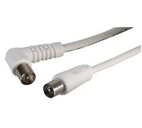 PRO SIGNAL JR9009B/2M WHITE-ROHS TV Aerial Lead, 90 Degree Coax Plug to Straight Coax Plug, 2m White