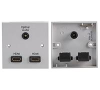 PRO SIGNAL PELR0087 AV Wallplate with 2x HDMI, 1x Optical TOSLink Female Connectors