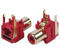 PRO SIGNAL Phono PCB Socket - 90° PCB Mount - Gold Plated Contacts - Red Housing - 2 Pack - PSG01545