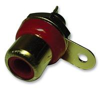 PRO SIGNAL Phono Socket - Red Metal Body with Gold Plated Contacts - Audio RCA Panel Mount Connector - PSG08303