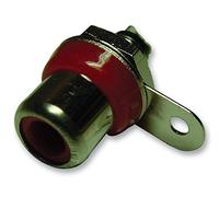 PRO SIGNAL Phono Socket, Red/Nickel - PSG08299 - 2 Contact RCA Socket with Metal Body & Nickel Plated Contacts