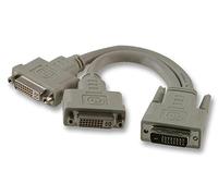 Pro Signal PS11268 DVI-D Male to Dual DVI Female Splitter Lead - 115mm, Grey