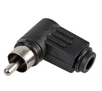 Pro Signal PS11525 RCA Phono Plugs, Right Angle, Black, Pack of 10