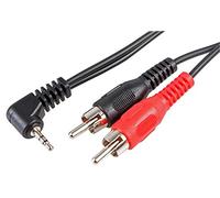 PRO SIGNAL PSG00138 Right Angled 2.5mm Stereo Jack Plug to 2x Phono (RCA) Plugs Lead, 1m Black