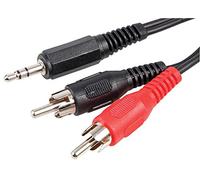 PRO SIGNAL PSG00187 3.5mm Stereo Jack Plug to 2x Phono (RCA) Plugs Lead, 2m Black