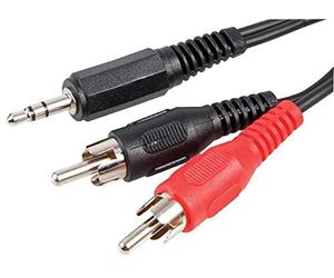 PRO SIGNAL PSG00191 3.5mm Stereo Jack Plug to 2x Phono (RCA) Plugs Lead, 10m Black