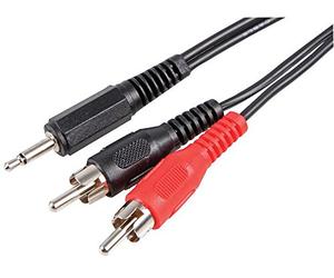 PRO SIGNAL PSG00204 3.5mm Mono Jack Plug to 2x Phono (RCA) Plugs Lead, 1m Black