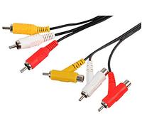 Pro Signal PSG00275 3x Phono (RCA) Male to 3x (Stackable) Phono Male Lead, 2m, Black