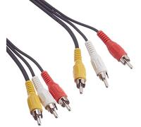 PRO SIGNAL PSG00282 3x Phono (RCA) Male to 3x Phono Male Lead, 1m Black