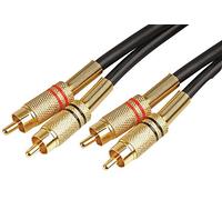 Pro Signal PSG00462 2x Phono (RCA) Male to 2x Male Lead, 10m, Black