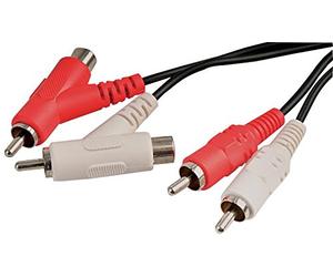 PRO SIGNAL PSG00466 2x Phono (RCA) Male to 2x (Stackable) Phono Male Lead, 1m Black