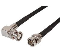 PRO SIGNAL PSG00698 90 Degree BNC Cable - 1m Length - High-Frequency Signal Transmission - Black Jacket