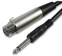 Pro Signal PSG00749 3 Pin XLR Socket to 6.35mm, (1/4") Mono Jack Plug Lead, 6m, Black