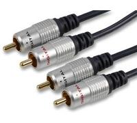 PRO SIGNAL PSG00796 2x Phono (RCA) Male to 2x Male Lead, 5m Black