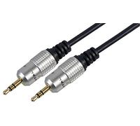 Pro Signal PSG00814 5m 3.5mm Stereo Jack Lead - Plug-to-Plug Audio Cable, OFC Conductors, Gold-Plated Contacts, Black
