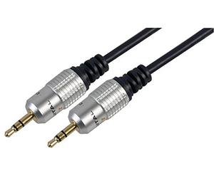 Pro Signal PSG00814 5m 3.5mm Stereo Jack Lead - Plug-to-Plug Audio Cable, OFC Conductors, Gold-Plated Contacts, Black