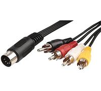 PRO SIGNAL PSG00908 5 Pin 180 Degree DIN Male to 4x Phono (RCA) Male Lead, 1.2m Black