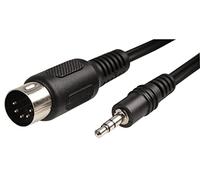 PRO SIGNAL PSG00915 5 Pin 180° DIN to 3.5mm Stereo Jack Lead, 2m Black