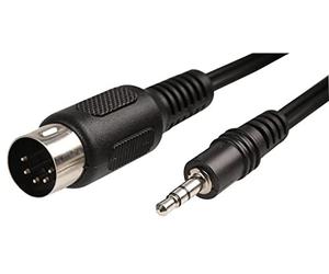 PRO SIGNAL PSG00915 5 Pin 180° DIN to 3.5mm Stereo Jack Lead, 2m Black