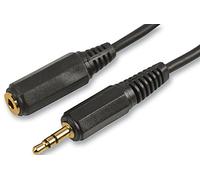 Pro Signal PSG03083 3.5mm Stereo Jack Plug to Socket Lead with Gold Plated Contact, 2m, Black